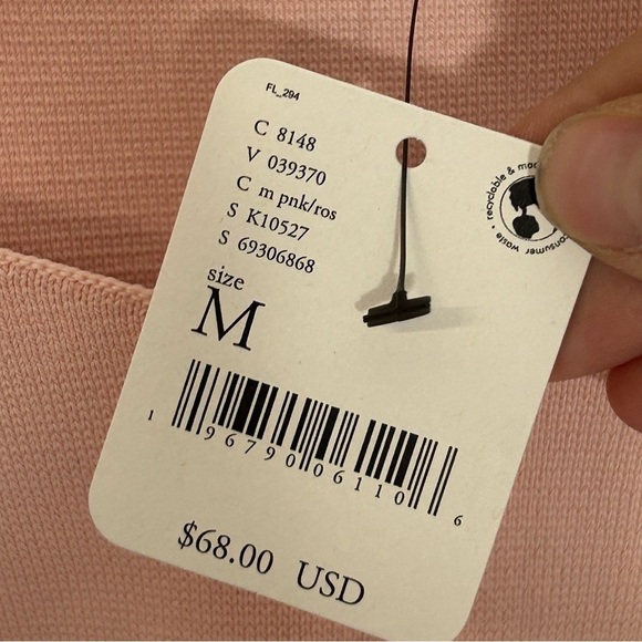 Free People Light Pink Lace Butterfly Balloon Sleeve Crop Top NWT - Picture 13 of 15